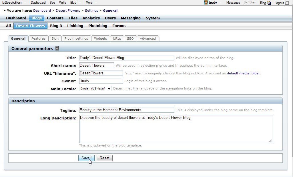 Changing title & description in the BackOffice