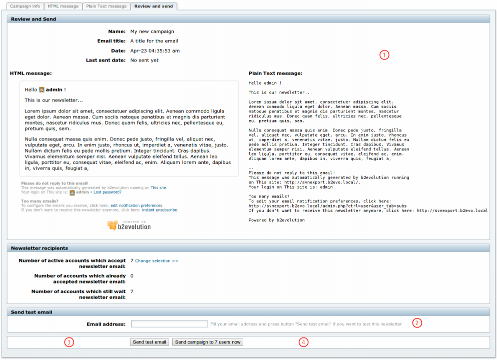 Creating an email campaign