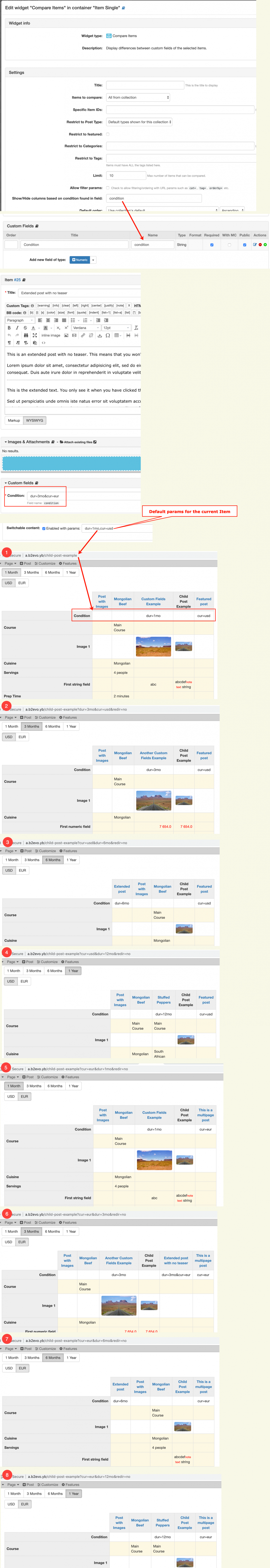 Compare Item Fields Widget