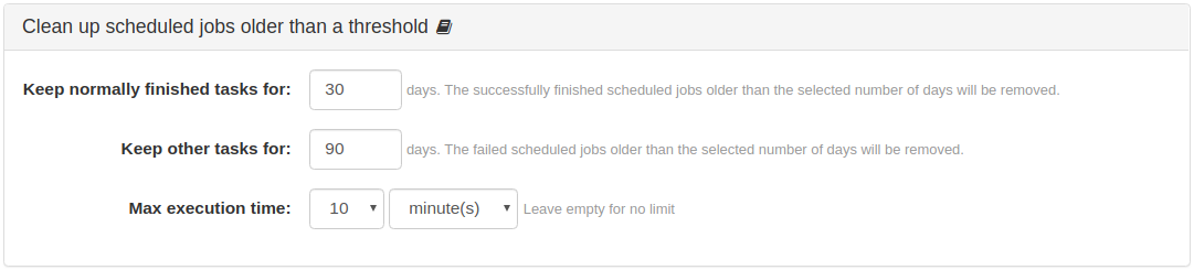 Clean up scheduled jobs older than a threshold