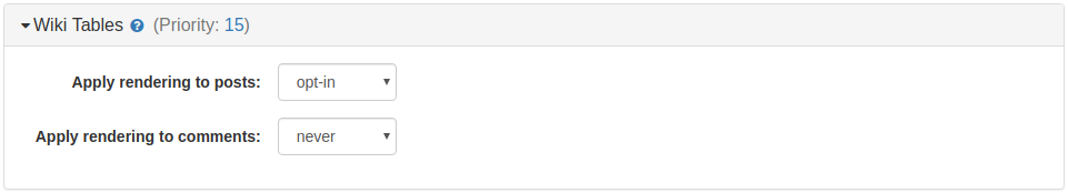 Wiki Tables Plugin