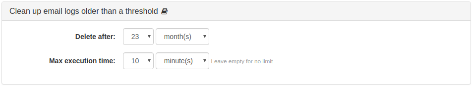 Clean up email logs older than a threshold