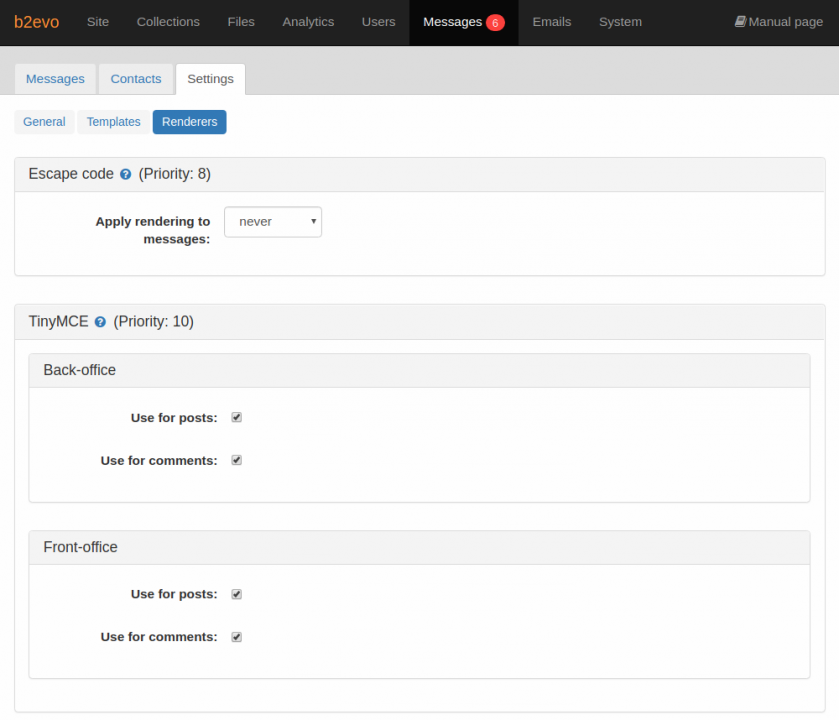 Messaging Renderer Plugin Settings