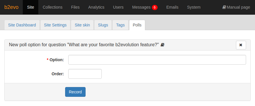 Poll Option Form