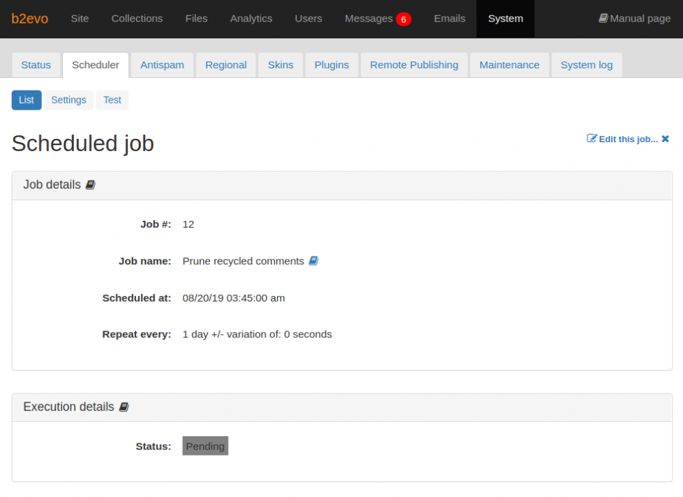 Scheduled Job Info