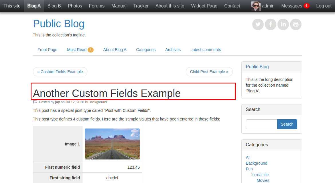 Item Title Widget
