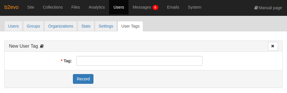 User Tag Form