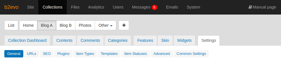 Collection Settings Tab