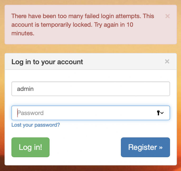 Brute force password attacks