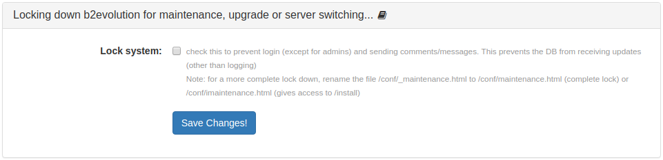Set system lock during backup