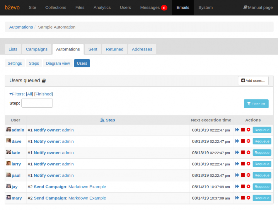 Automation Queued Users