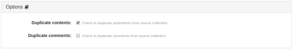 Collection Duplicate Options