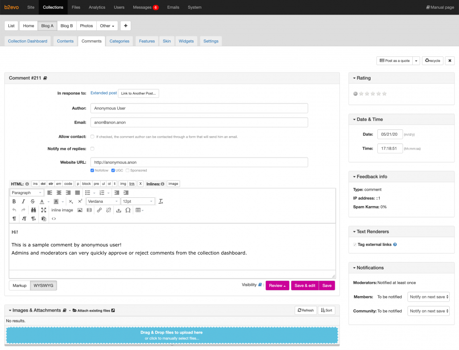 Comment Edit Form