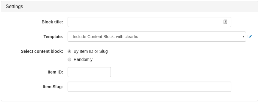 Content Block Widget