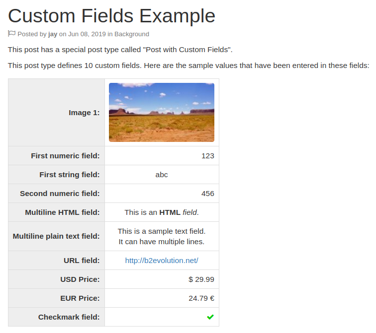 Custom fields Custom fields