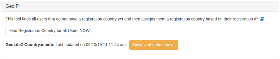 GeoIP plugin - Find Registration Country for all Users