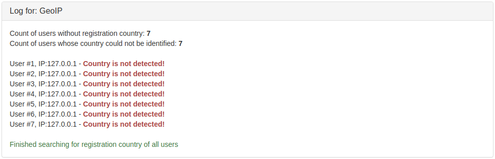 GeoIP plugin - Find Registration Country for all Users