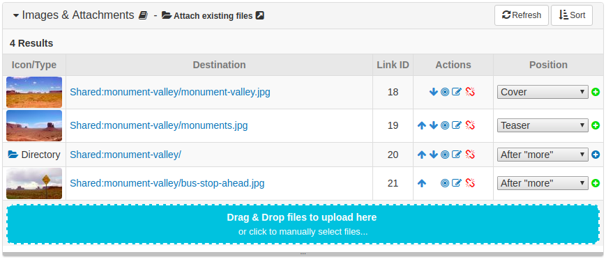 Image / Attachment Positions