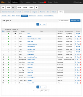 Managing Item Types