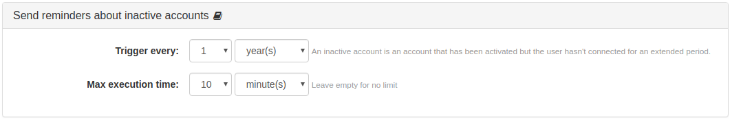 Send reminders about inactive accounts
