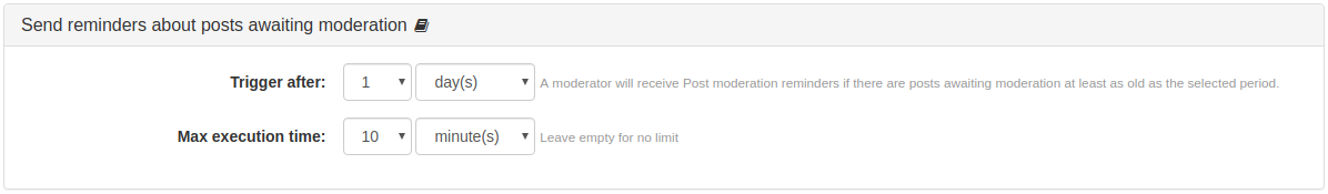 Send reminders about posts awaiting moderation