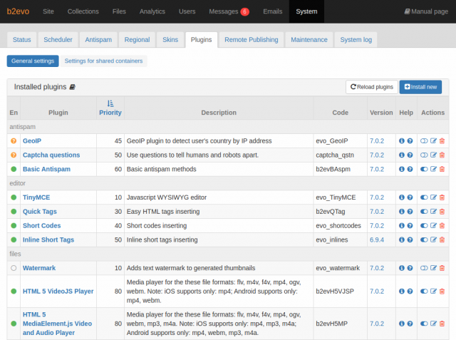Plugins - b2evolution CMS User Manual