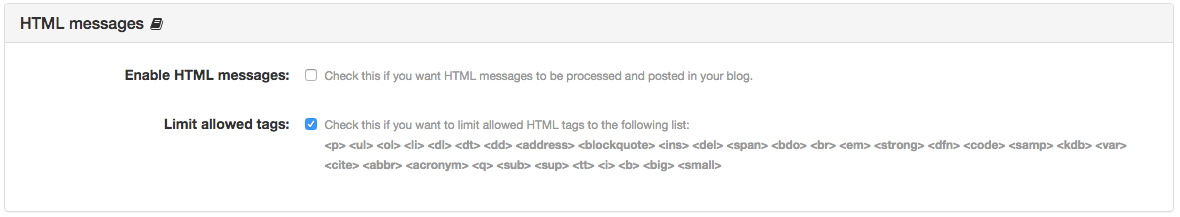 Post by Email - HTML Messages