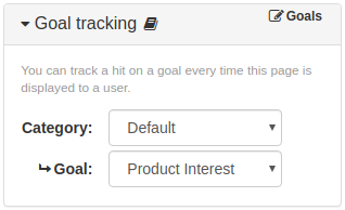 Item Goal Tracking Panel