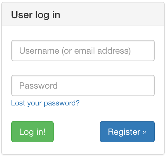 User Log-In Widget