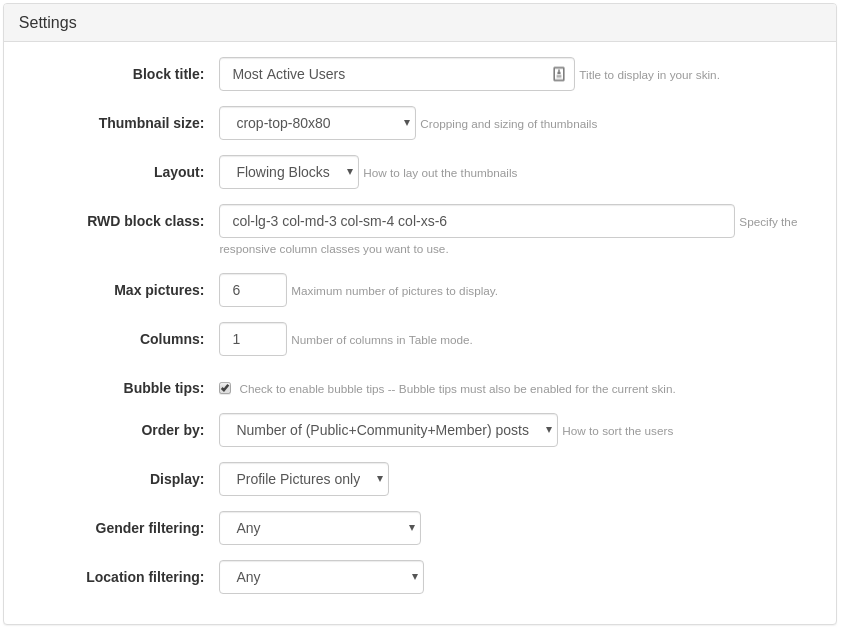 User List Widget