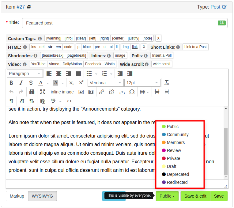 Post/Comment Visibility Statuses